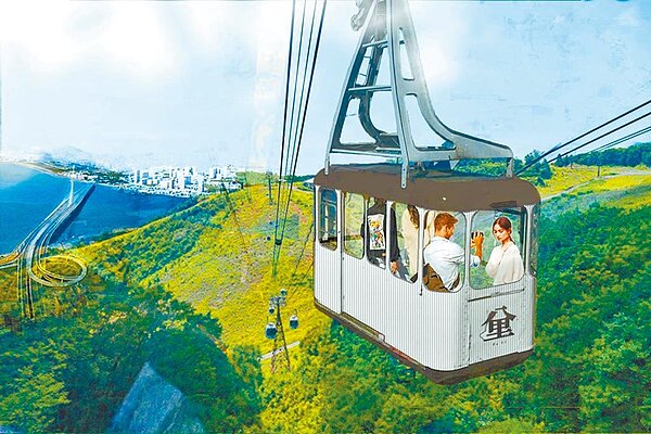 八里纜車業者興趣缺缺,新北市長侯友宜允諾協助業者,增加投資吸引力。圖為模擬圖。(新北市府提供/葉德正新北傳真)