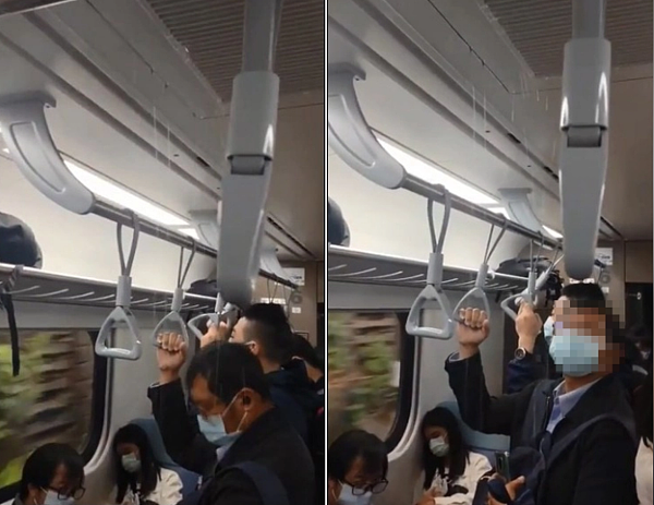 網友上傳台鐵EMU900漏水影片,驚問「怎麼驗收的?」圖/翻攝自PTT