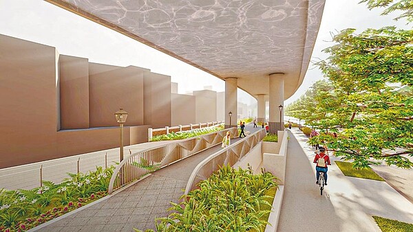 北市公園處提出「捷運綠廊串聯人行動線更新工程」,規畫將士林站到劍潭站的橋下廊道打造成多元活動場域。(北市公園處提供/游念育台北傳真)