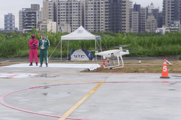 大新竹首座無人機考照場，竹東頭前溪高灘地升空啟用。圖／新竹縣交旅處提供