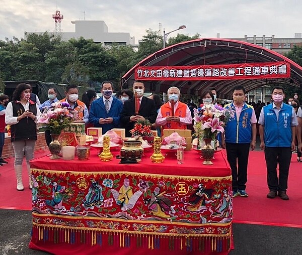 竹北市文田橋通車有效串聯生活圈。圖／內政部提供