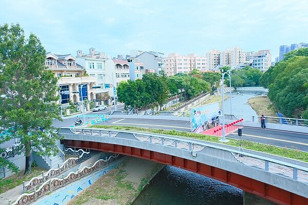 竹北文田橋今通車。圖/竹北市公所提供