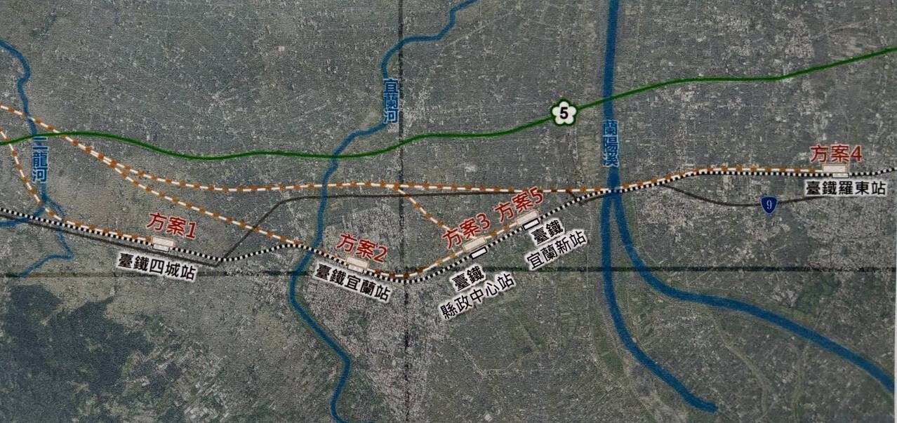 交通部今天說明評估的高鐵宜蘭5個站址，其中增加一個折衷方案的宜蘭新站。記者戴永華／攝影 