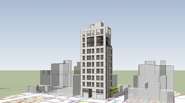 東門48年透天厝將變身10層樓高的住宅大樓。圖/台北市建管處提供