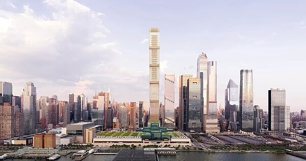 一座命名為「肯定塔」(Affirmation Tower)的摩天高樓,將改寫曼哈頓主要地標的風貌和排名,「肯定塔」估計有1,633英尺高、總樓層數為95層,正在興建中。圖/擷自大衛‧阿賈耶爵士團隊官網