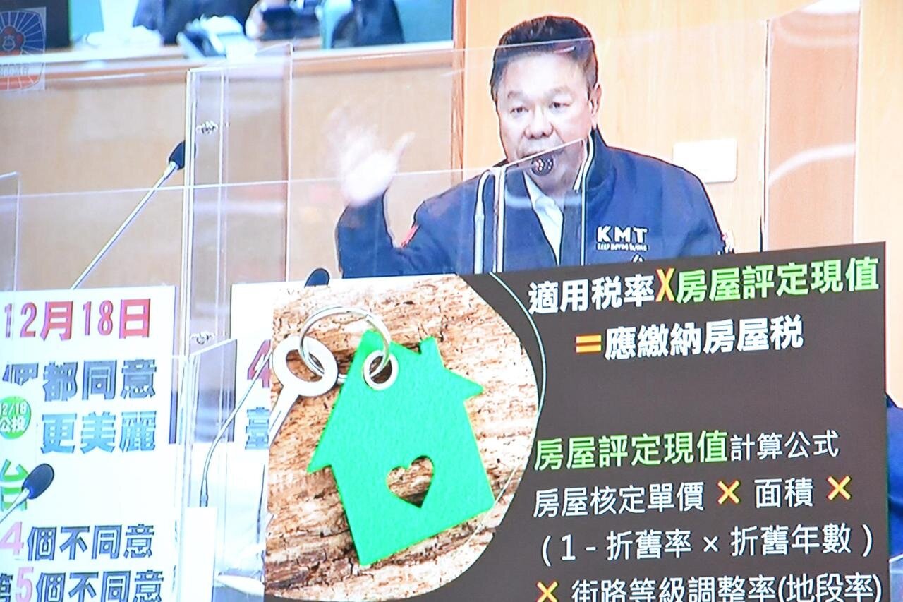 台南市議會昨天審議通過房屋稅徵收率自治條例修正案,市議員蔡育輝另跨黨派連署提案繼承取得2戶以內課稅1.5%,一併通過。記者鄭惠仁/攝影