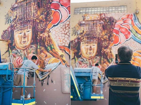 中芸漁港媽祖彩繪牆。圖/高雄市政府提供