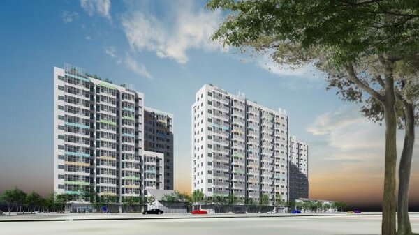 東區新都心社會住宅建築及景觀模擬圖。圖／台南市政府提供
