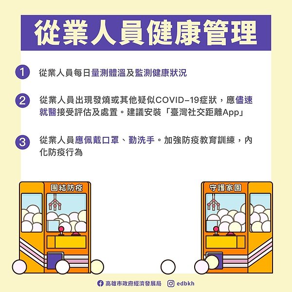 近期疫情穩定,高雄市經發局14日宣布自即日起夾娃娃機營業規範再放寬。圖/高雄市政府提供