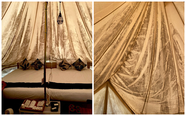 網友入住知名豪華帳篷露營,但發現帳篷發霉而退房,店家還要求付2800元。圖/擷取自好想住飯店 好康.踩雷不藏私粉絲頁