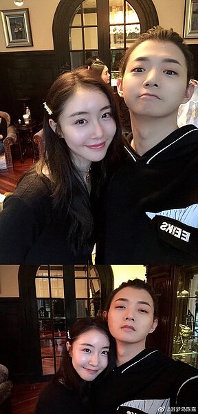 霍尊（右）、陳露（左）分手後鬧翻。 圖／摘自微博
