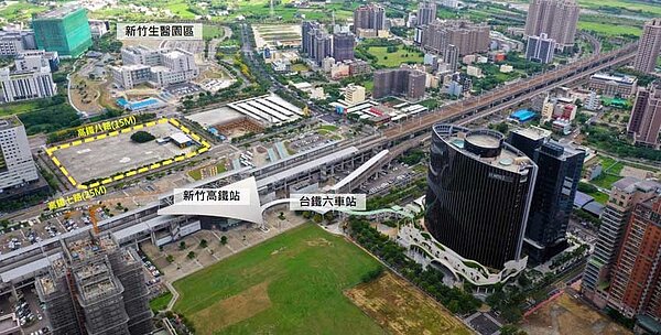圖為高鐵新竹站周邊。圖/中時電子報資料照片