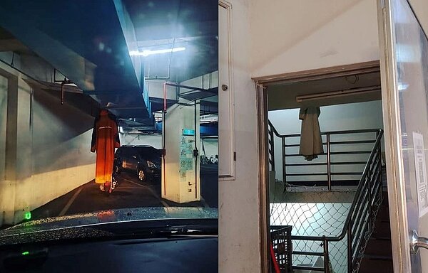 網友們也分享在停車場看到的「恐怖人影」。圖/翻攝自《●【爆廢公社】●》