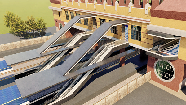 鶯歌車站將增設12座電扶梯。圖/新北市政府交通局提供