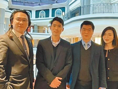 圖為路迦生醫董事長唐稚超(左起)、總經理劉朝安、顧問劉炳中、副總劉岱琳。圖∕杜蕙蓉