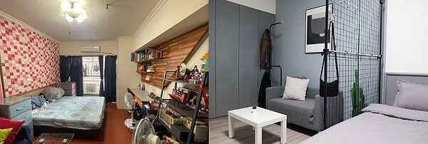 房間改造對比圖。圖/翻攝自《佈置藏在生活裡》