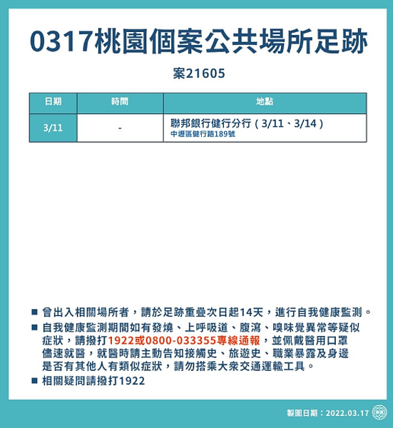 桃園市政府公佈確診者足跡。圖／記者陳俊智攝影