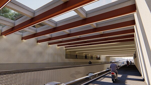 西大路地下道整建。圖／新竹市工務處提供