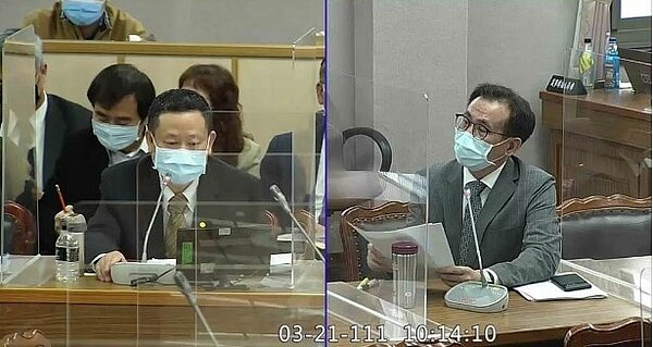 民進黨立委鄭運鵬(右)質詢畫面。圖/取自立法院直播畫面