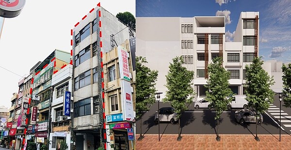 樹林區鎮前街修繕前後對照圖。圖/新北市府提供