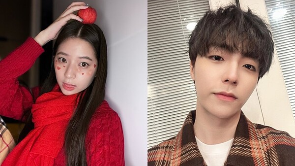 歐陽娣娣與陳立農被週刊拍到台北東區街頭約會逛街。 左圖/擷自微博,右圖/擷自臉書