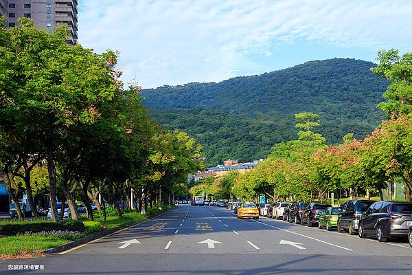 天母忠誠路山河為景,路寬兩側又有林蔭,更有米其林等級的美食,是許多名流最喜歡居住的地區。