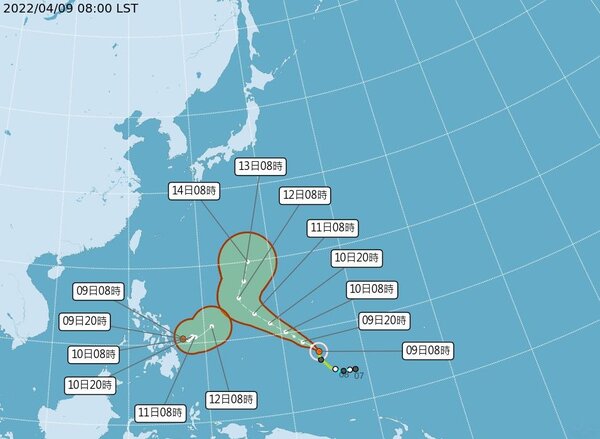 目前太平洋地區有馬勒卡颱風，及1個熱帶性低氣壓。圖／氣象局提供
