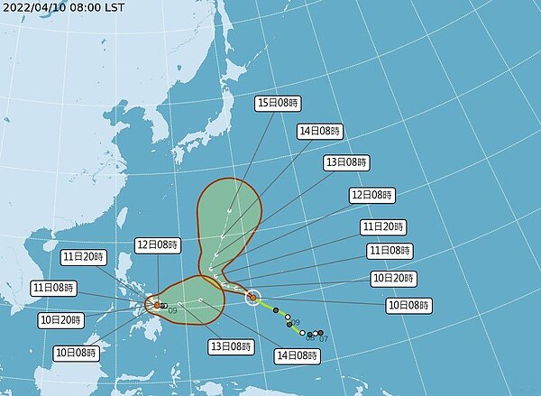 太平洋上目前有兩個颱風。圖／取自氣象局網站