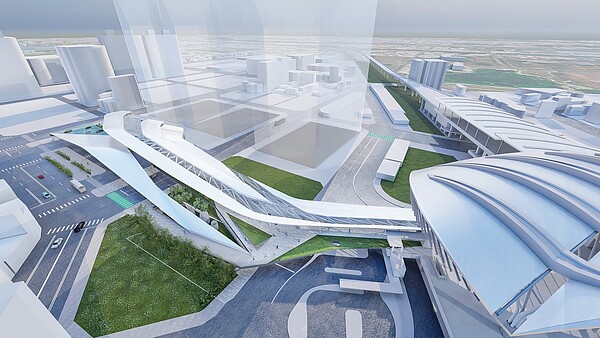 大台中轉運中心空全景示意。圖/台中市政府提供