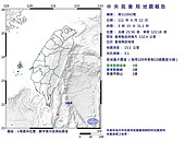 03:15台灣南部海域規模5.1地震　最大震度屏東3級