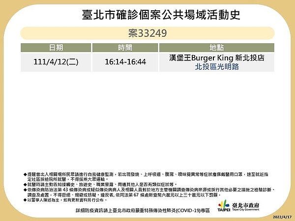 台北足跡。圖／台北市政府衛生局提供