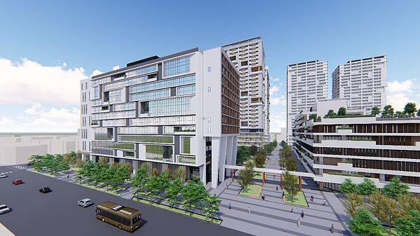 信義區廣慈博愛園區行政大樓及社福大樓。圖/北市政府都市發展局