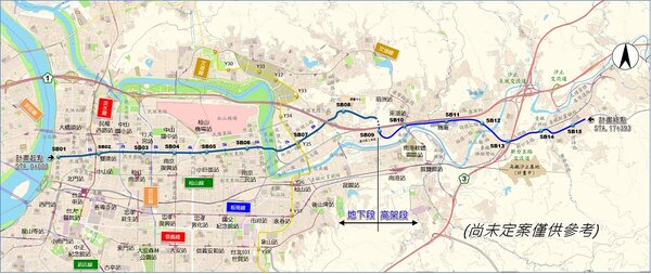 路線行經雙北的台北捷運民生汐止線，台北段部分2016年交通部核定，但為與系統不同的基隆捷運和汐東段整合。圖／北市府捷運工程局提供