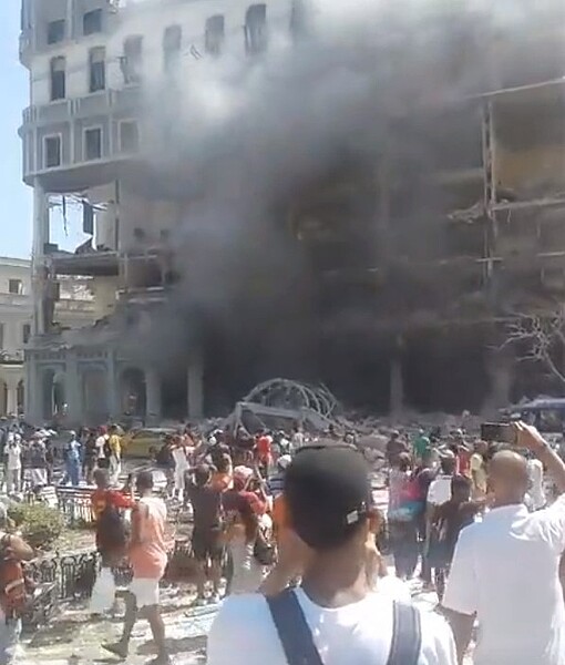 古巴首都哈瓦那(Havana)市中心一家知名飯店6日發生爆炸案。圖/翻攝自推特