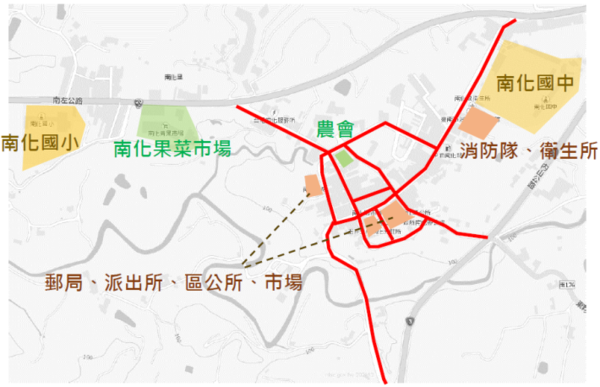 「南化區南化里區里道路聯網路面更新改善工程」計畫範圍。圖／台南市政府提供