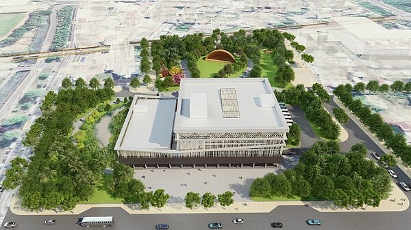 嘉義市政府指出,家樂福北門店位處的國有地,內政部已通過都市計畫變更,將展開進行開闢嘉市圖書館總館。圖/嘉義市政府提供