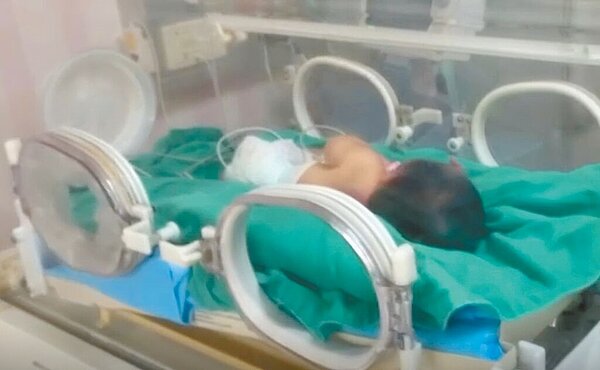 南投確診孕婦剖腹產下健康女嬰,PCR結果陰性。圖/南投縣府提供