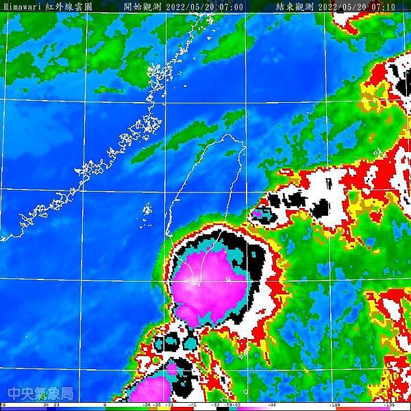 鄭明典表示，強對流範圍很小，是上方的砧狀雲放大，強對流區有大雷雨，請小心。圖／取自鄭明典臉書