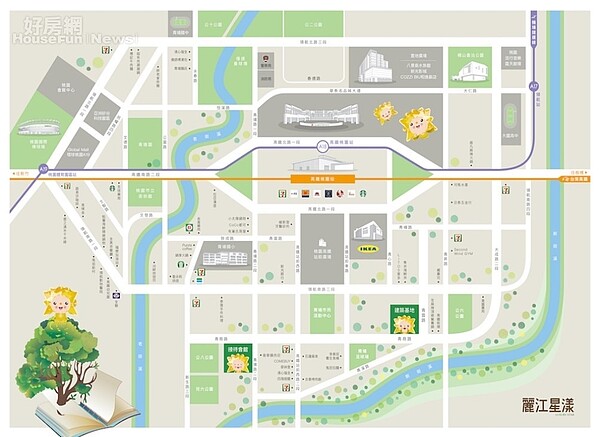 該案基地距離A18桃園高鐵站僅800至900公尺,兼具享有優質河岸生活。圖/現場提供