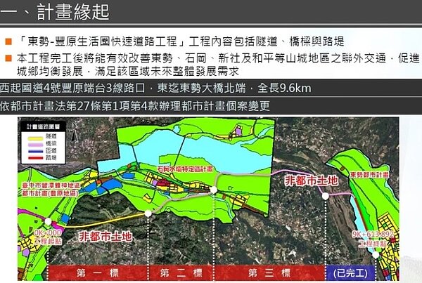 東豐快速道路都市計畫再公展說明會,市府廣納各方建議送中央審議。圖/台中市都發局提供