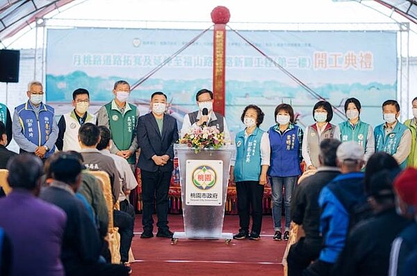 「桃42線月桃路拓寬工程」第二標開工動土,串聯青埔與草漯生活圈,預計112年底完工。圖/桃園市政府提供