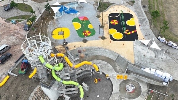 共融遊戲場空拍照。圖/建設局提供