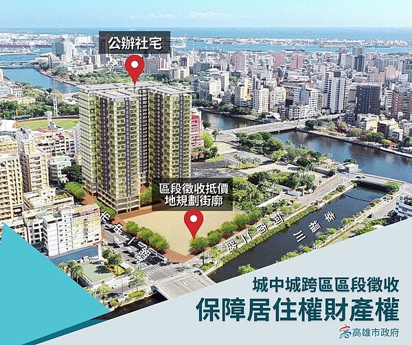 七賢國中舊校址東側約1.2公頃土地，將做為區段徵收抵價地及社會住宅基地。圖／高雄市政府提供