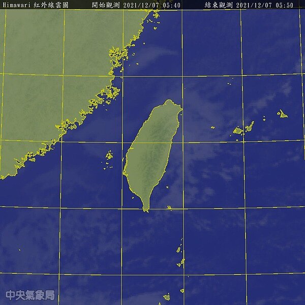 今晨衛星雲圖。圖／氣象局