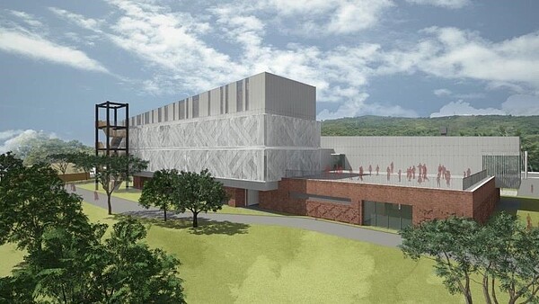 花蓮縣府推動多年,在光復鄉馬太鞍部落打造全台首座阿美族主題園區,作為文化保存與研究重要基地,近日終於發包,圖為「豐羽」計畫模擬圖。圖/縣府提供