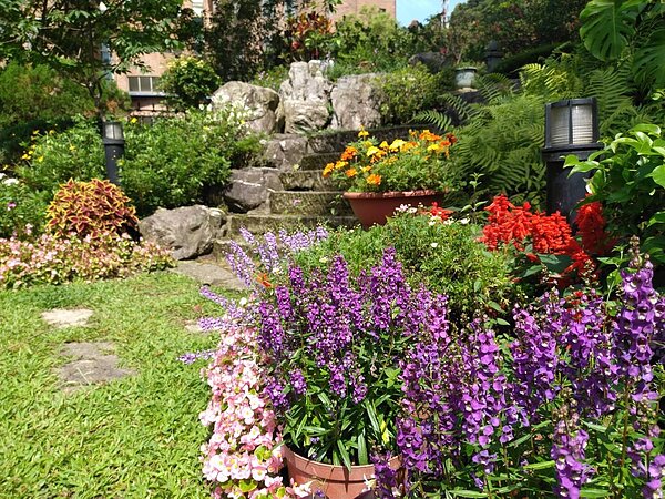 夏木漱石行雲區打造獨特花園。圖／社區提供