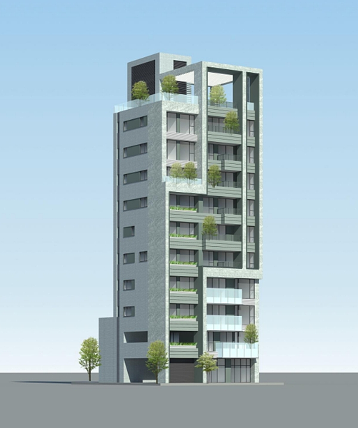 危老重建後總樓地板面積將可達2969平方公尺。打造地上十層、地下三層的嶄新住宅大樓,圖為完工模擬圖。圖/建管處提供