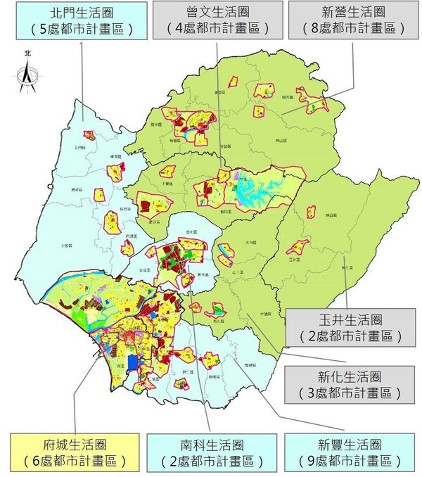 台南市政府最近宣布將解編500公頃公設保留地，有1萬多名地主受惠。圖／台南市都發局提供