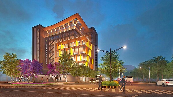 湧蓮寺慈善公益大樓新建統包工程迄今已流標3次,新北市府目前正檢討流標原因,增預算、減工項都是未來可能選項之一。圖為湧蓮寺慈善公益大樓夜景模擬圖。(新北市體育處提供/陳慰慈新北傳真)