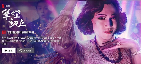 《華燈初上》第2部剛熱騰騰上線就標上台灣排行榜。圖/摘自Netflix